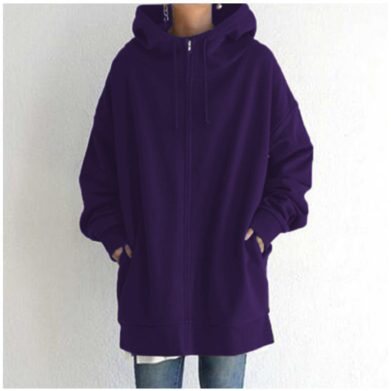 Sandra – Flauschige Damen Kapuzenpullover mit Vollreißverschluss