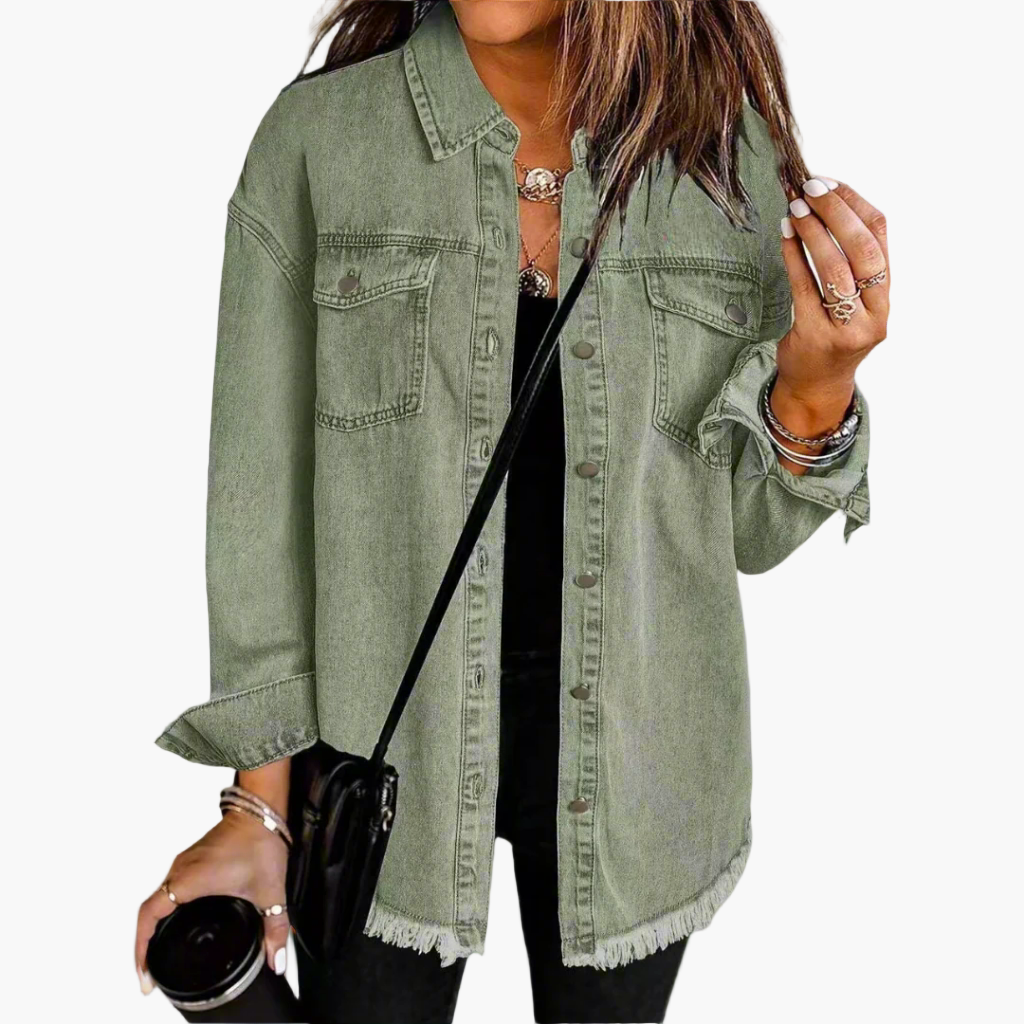 Damen Jeansjacke im lässigen Oversize-Stil – Vielseitige Übergangsjacke für Alltag und Freizeit