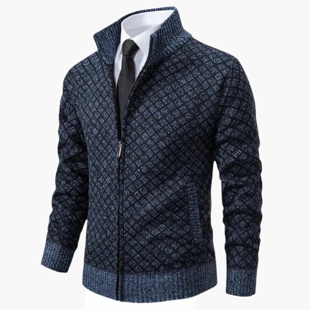 Herren Strickjacke mit Reißverschluss – Eleganter Business Casual Stil für Alltag und Büro