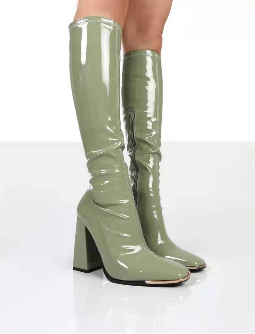 Claire – Damenstiefel mit quadratischer Spitze und klobigem Absatz
