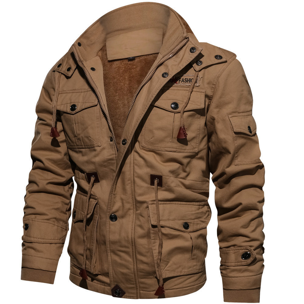 Nick – Waschbare Herrenjacke mit Abnehmbarer Kapuze und Plus Samt
