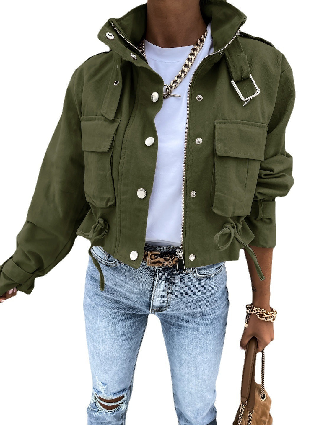 Samuel – Kurze Motorradjacke aus Polyesterfaser