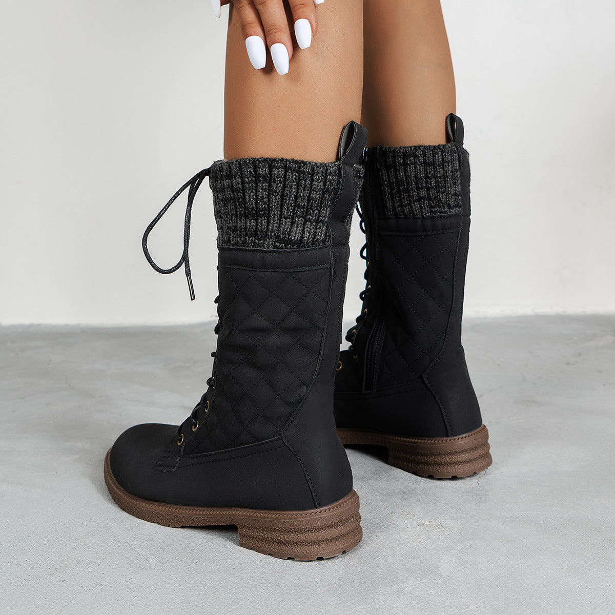 Mary – Damen-Cowboystiefel mit Blockabsatz und Schnürung