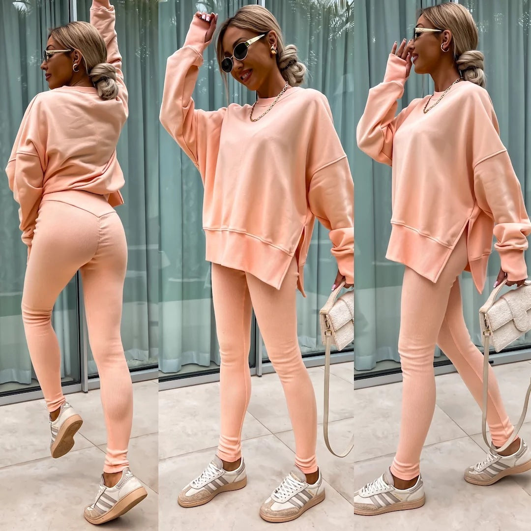 Judith – Lässiges Damen Sweater-Set mit Langarm und Schlitz