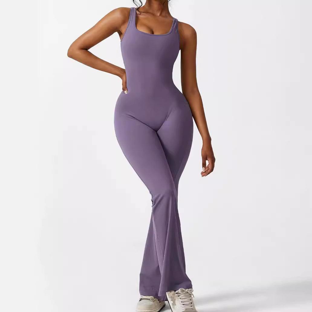 Melissa – Ärmellose Jumpsuits mit Schlaghose für Fitness und Yoga
