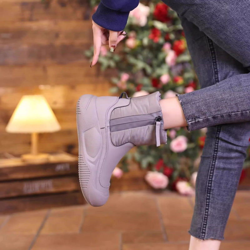 Joan – Warme Damenstiefel mit Plüsch und Reißverschluss