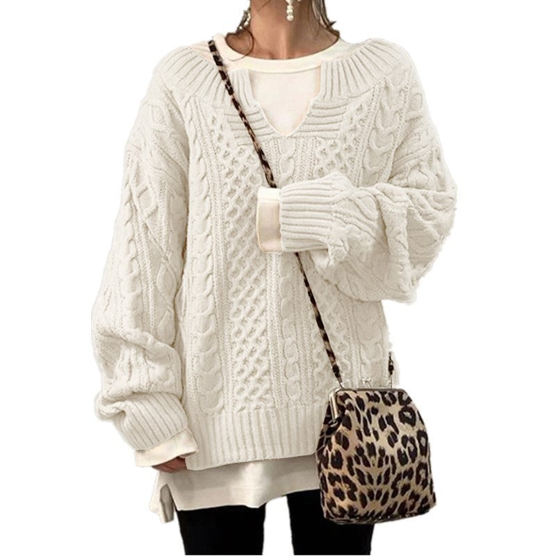 Linda – Lässiger Damenstrickpullover mit Leinenmuster
