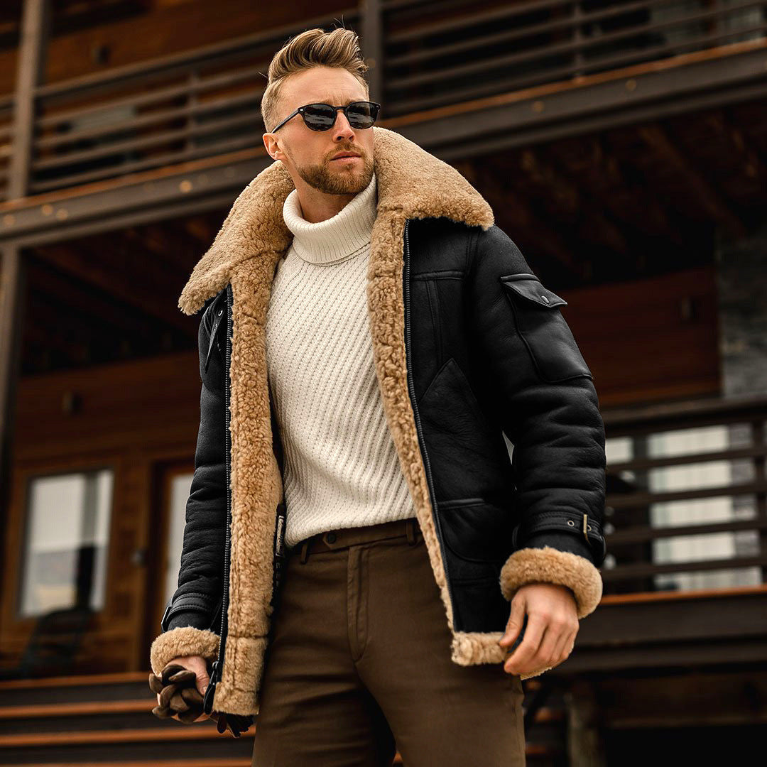 Rick – Militärische Herrenjacke mit Kunstfellkragen