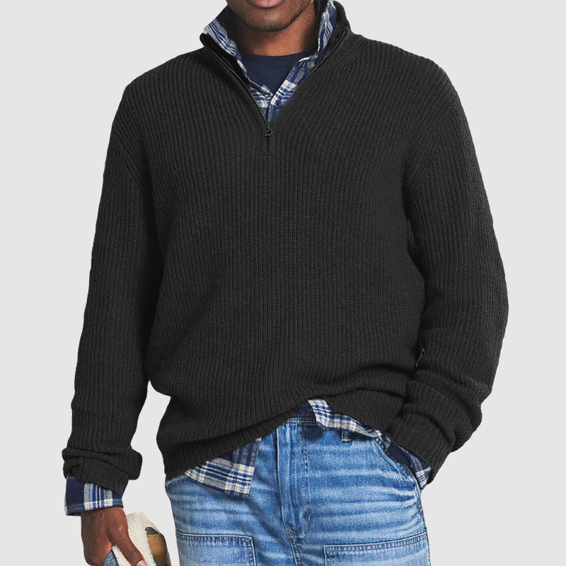 Herren Strickpullover mit Reißverschluss – Business Casual & Freizeit Stil
