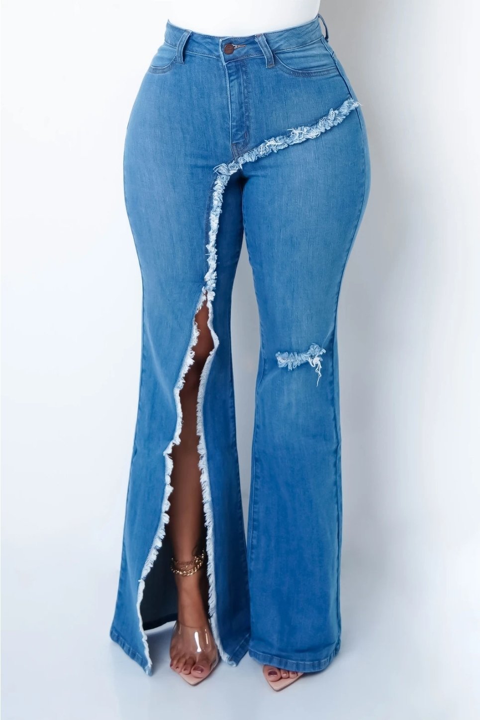 Julie – Elastische Zerrissene Schlagjeans für Damen