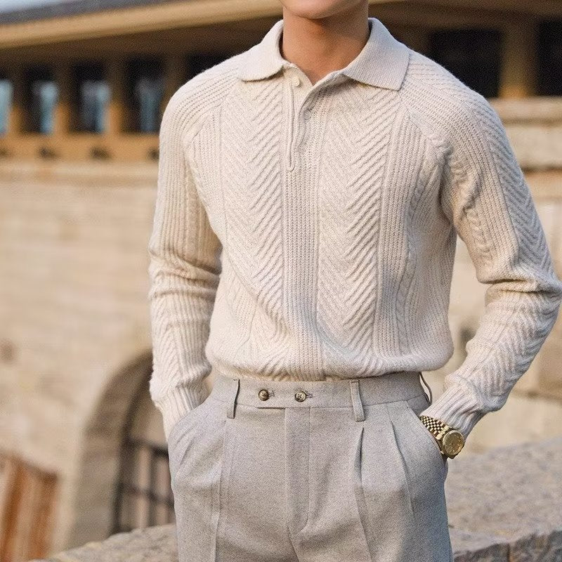 Robbie – Herrenpullover mit Strickmuster
