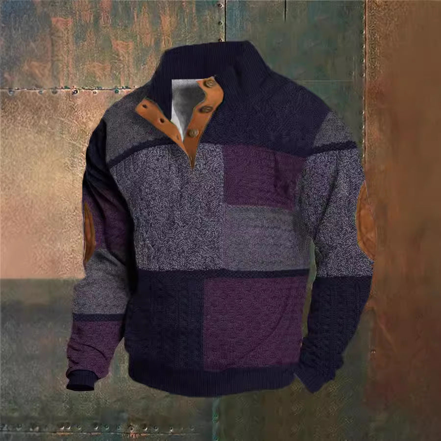 Laurence – Bedruckter Herbst- und Winterpullover mit Schnalle