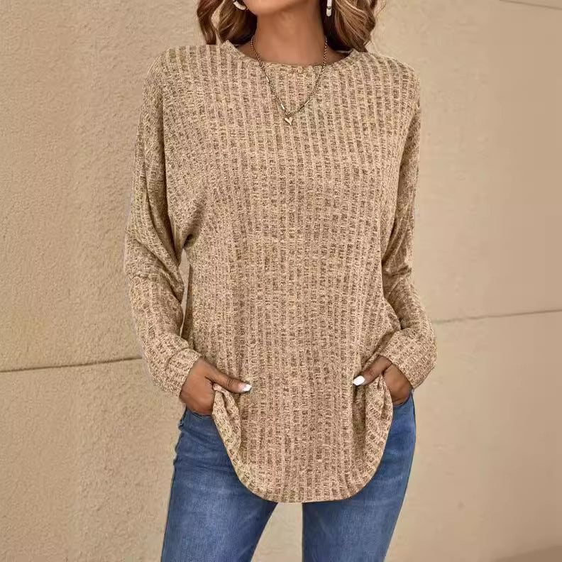Ian – Herbst Strickpullover mit Rundhalsausschnitt und Streifen