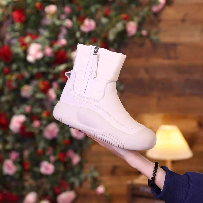 Joan – Warme Damenstiefel mit Plüsch und Reißverschluss