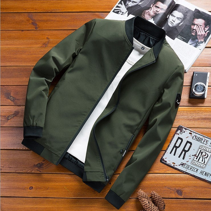 Ronnie – Koreanische Herrenjacke in Einfarbigem Slim-Fit