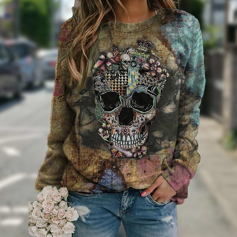 Stan – Langarm-Sweatshirt mit Totenkopf-Print