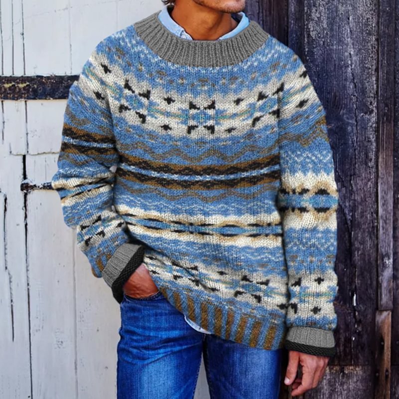 Luke – Gestreifter Patchwork-Pullover