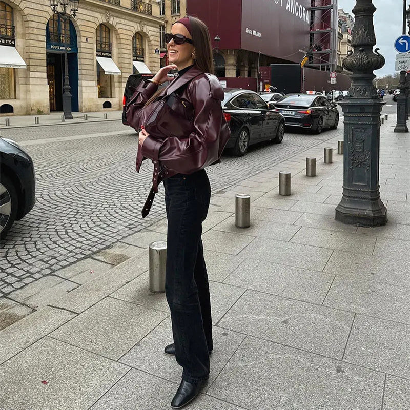 Harriet – Lederjacke mit Lässigem Revers für Damen