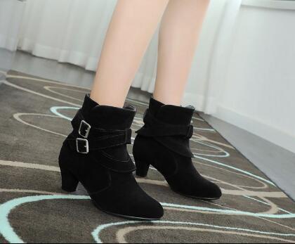 Natasha – Leder Damenstiefeletten mit hohem Absatz und warmem Innenfutter