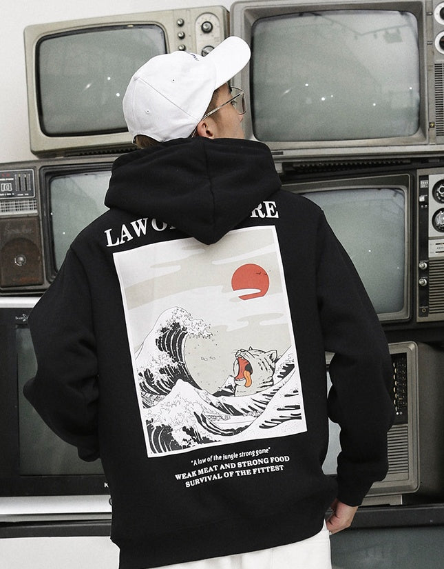 Simon – Retro-Hoodie mit Wellenmuster