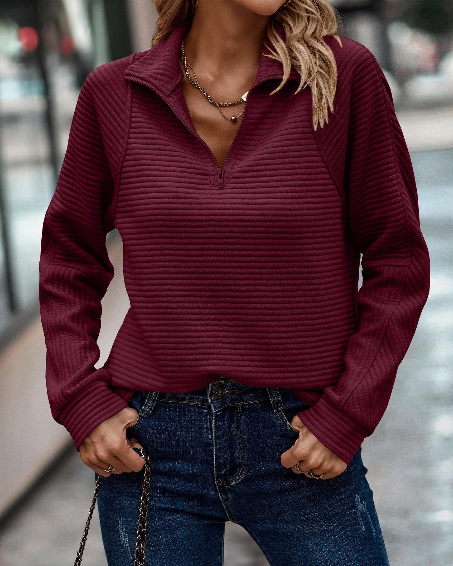 Perry – Lockerer Pullover mit Schlangenmotiv und Reißverschluss