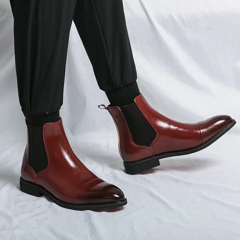 Stephan – Stiefel mit quadratischer Spitze und rotem Absatz für Herren