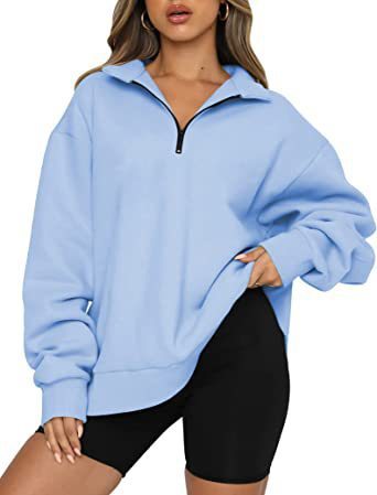 Margaret – Damen-Pullover mit Reißverschluss und Umschlagkragen