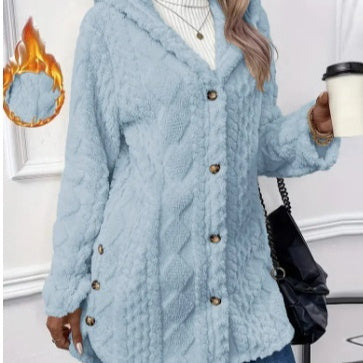 Ruby – Kapuzen-Cardigan mit Knöpfen für Damen