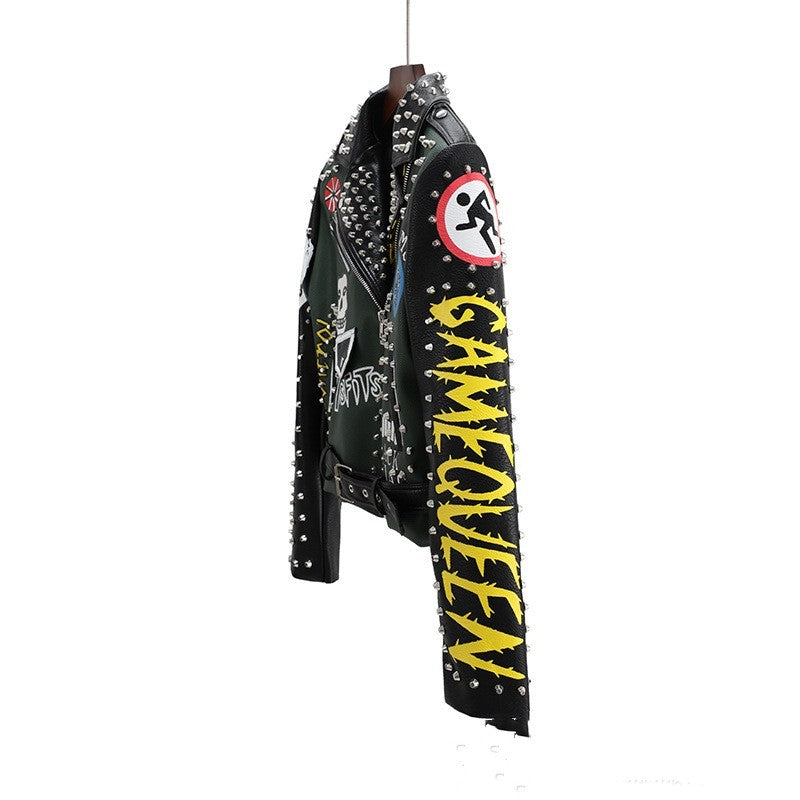 Mandy – Florale Damen-Motorradjacke mit kurzem Schnitt