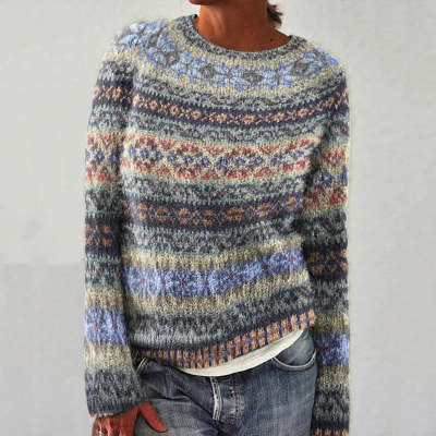 Rachel – Rundhals-Pullover aus dicker Nadelgewebe