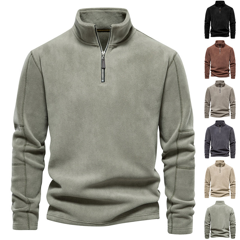 Ron – Stehkragen-Reißverschluss-Sweatshirt mit Fleece