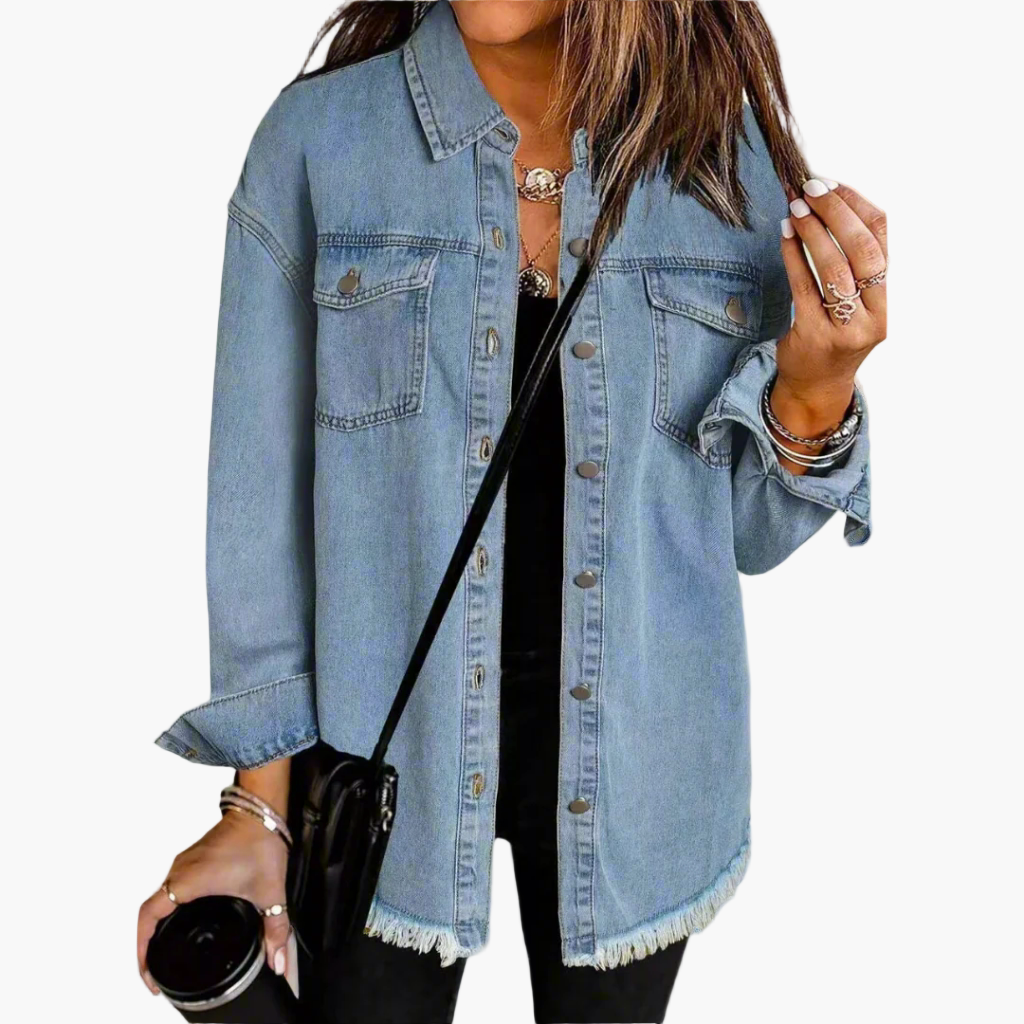 Damen Jeansjacke im lässigen Oversize-Stil – Vielseitige Übergangsjacke für Alltag und Freizeit