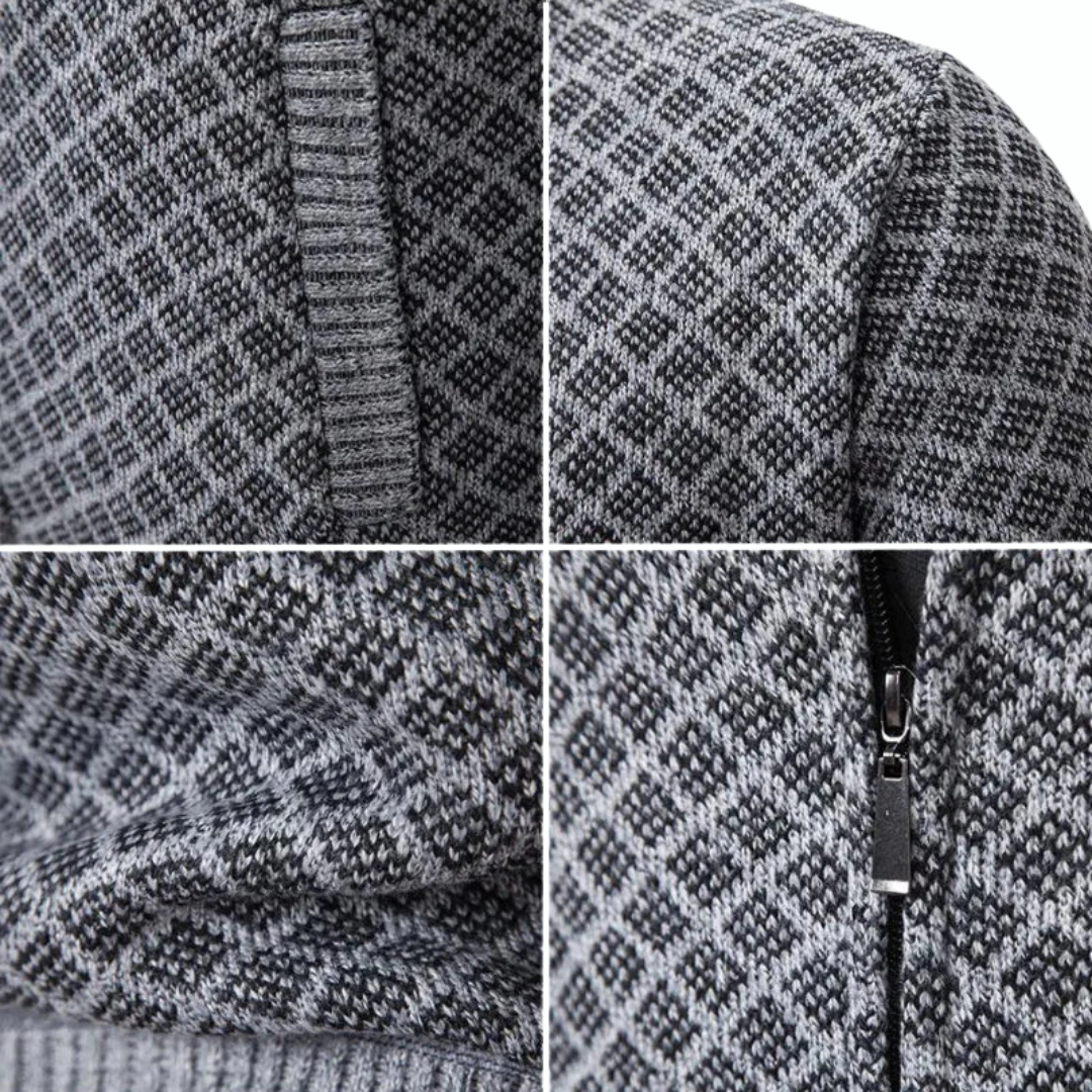 Herren Strickjacke mit Reißverschluss – Eleganter Business Casual Stil für Alltag und Büro