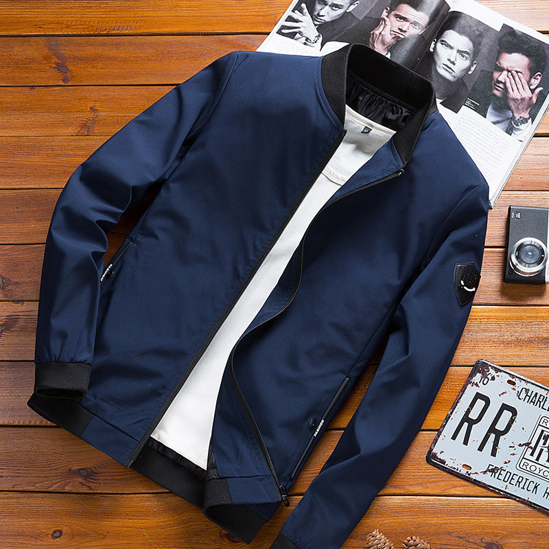 Ronnie – Koreanische Herrenjacke in Einfarbigem Slim-Fit