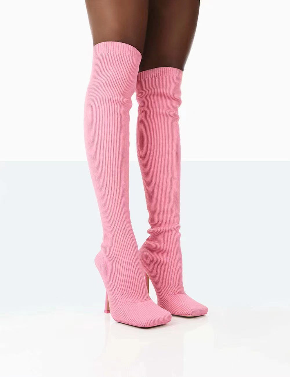 Lydia – Damen Overknee-Stiefel aus Wildleder mit hohem Absatz
