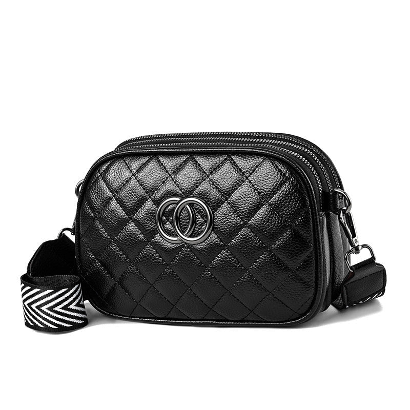 Catherine – Modische Schultertasche mit drei Reißverschlüssen