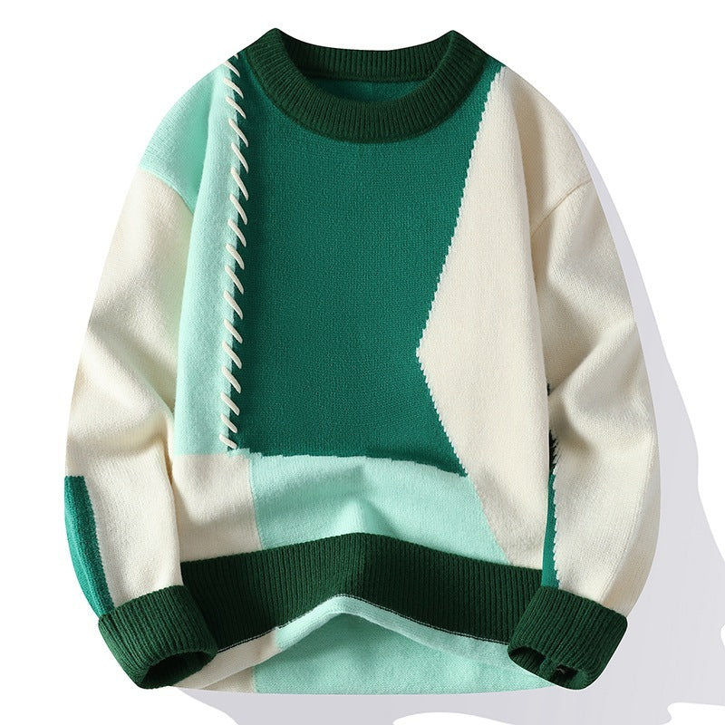 Laurence – Herren Pullover mit Farbakzent Patchwork
