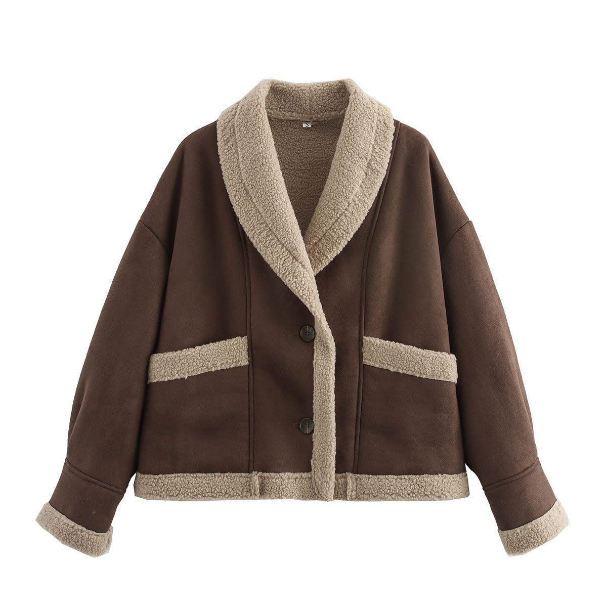 Natalie – Wollmantel mit Taschen, Wintermode aus Wildleder für Damen