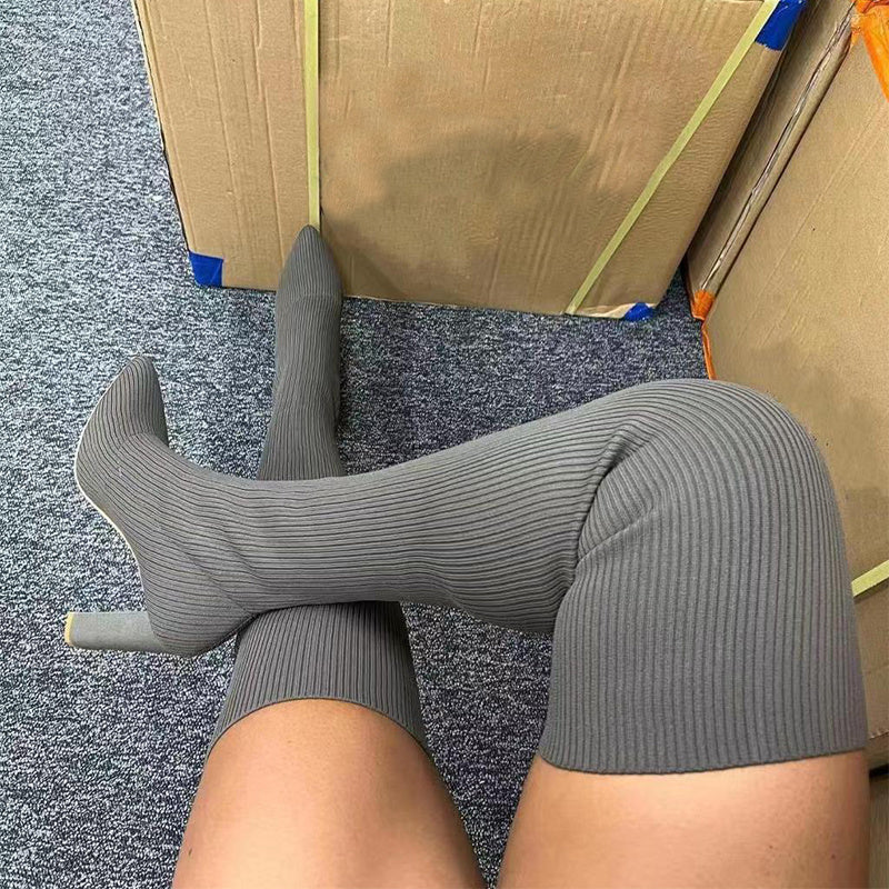 Lynda – Überknie-Stiefel mit Spitzem Zeh und Hohem Absatz