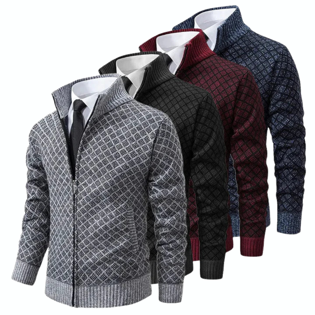 Herren Strickjacke mit Reißverschluss – Eleganter Business Casual Stil für Alltag und Büro