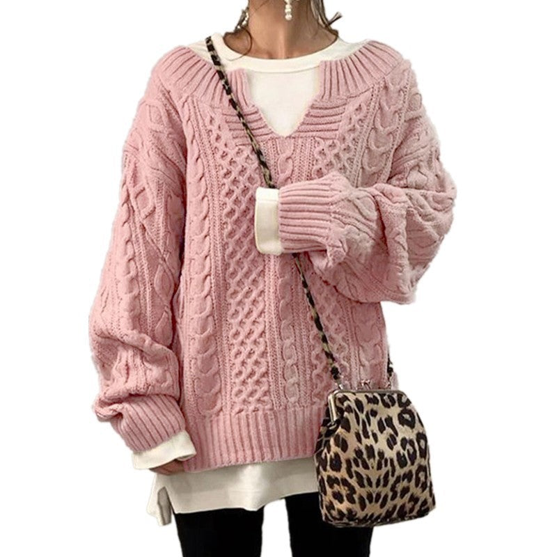 Linda – Lässiger Damenstrickpullover mit Leinenmuster