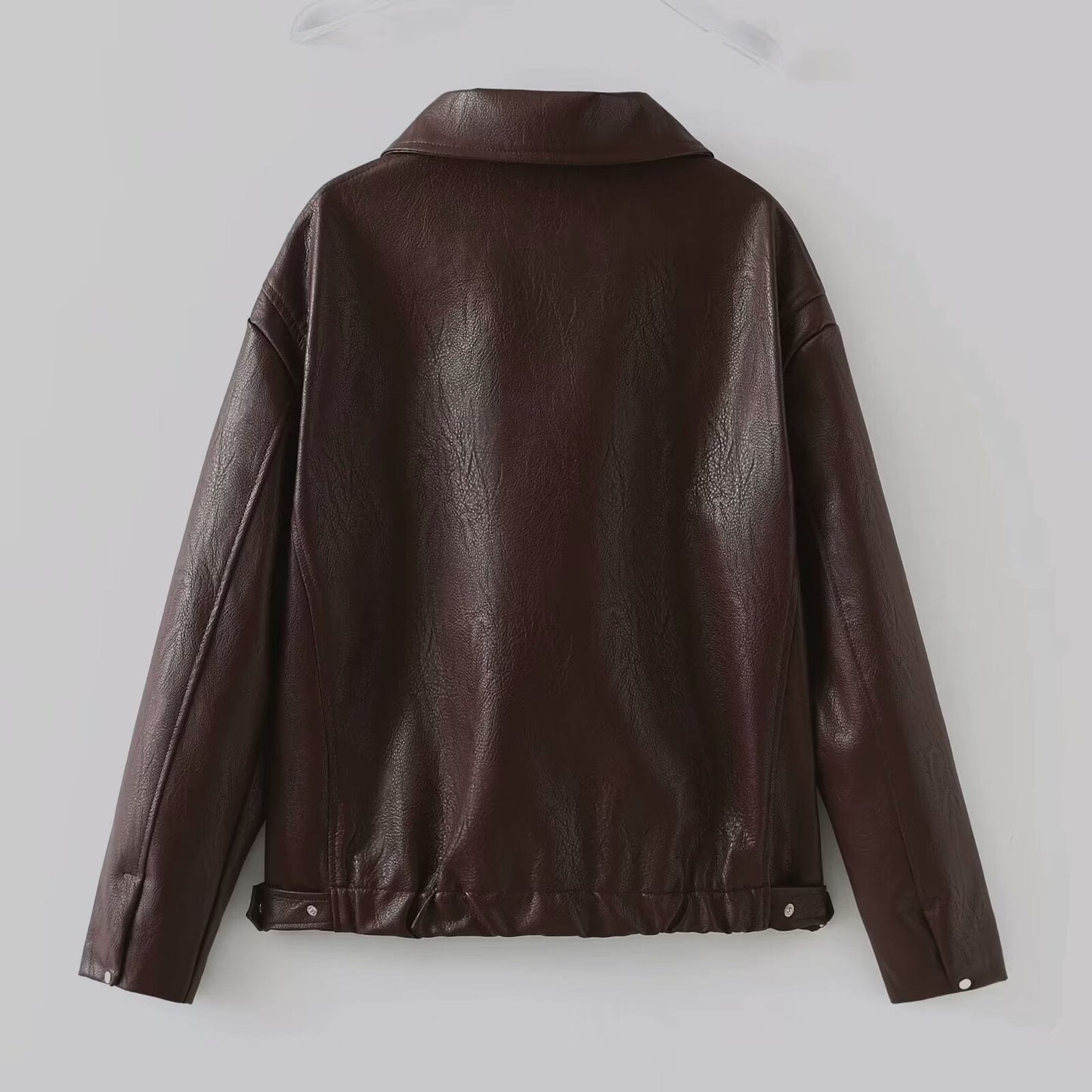 Sarah – Lederjacke mit Reißverschluss und Langarm