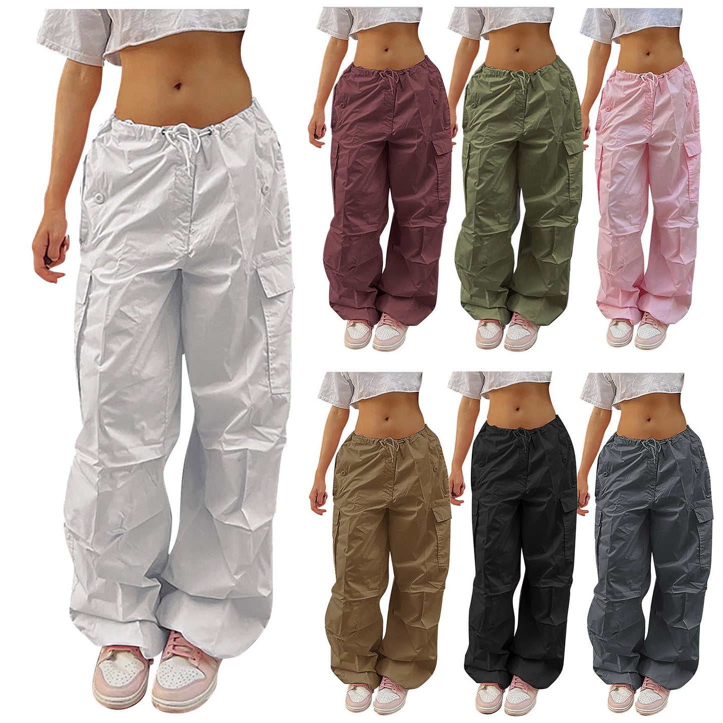 Ruby – Modische Damen-Cargohose mit Kordelzug und Taschen