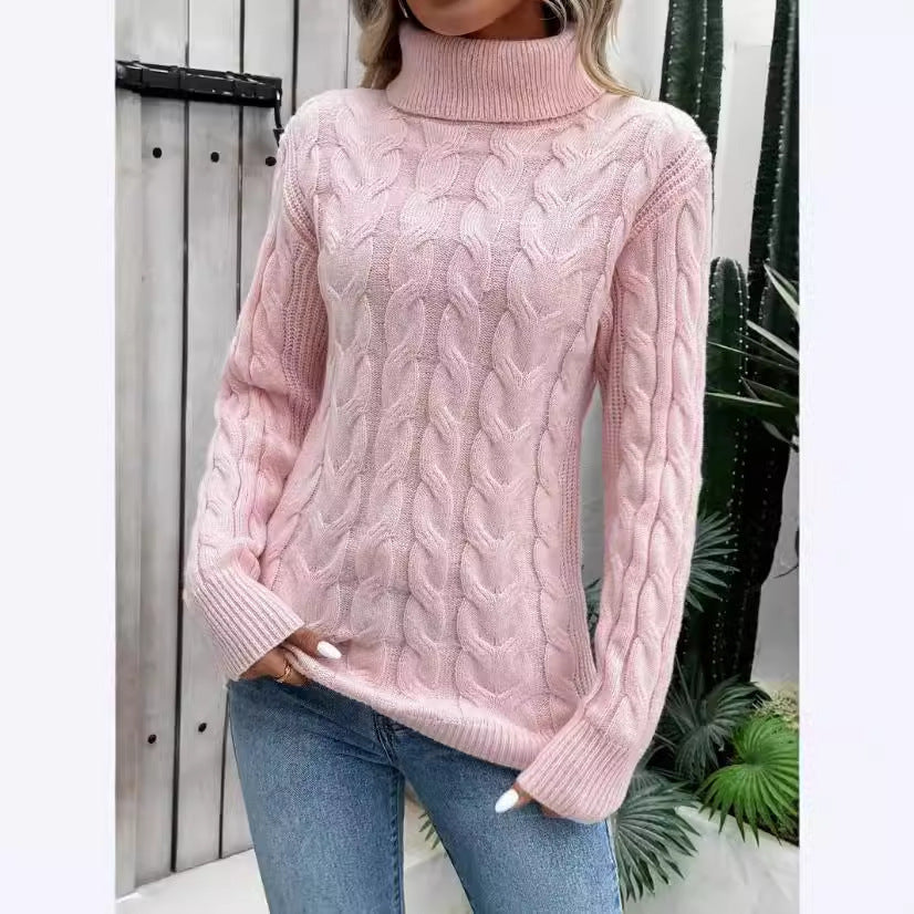 Jasmine – Kabelgestrickter Rollkragenpullover für Damen