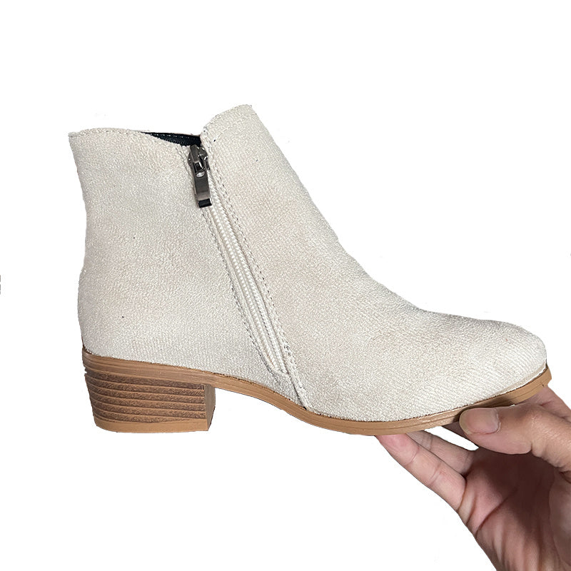 Zoe – Damenstiefeletten mit Seitlichem Reißverschluss und Niedrigem Absatz