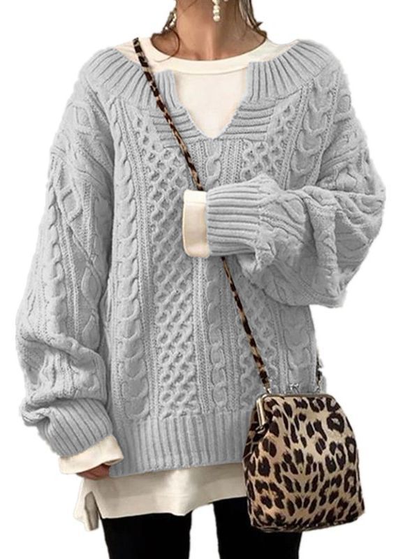 Linda – Lässiger Damenstrickpullover mit Leinenmuster