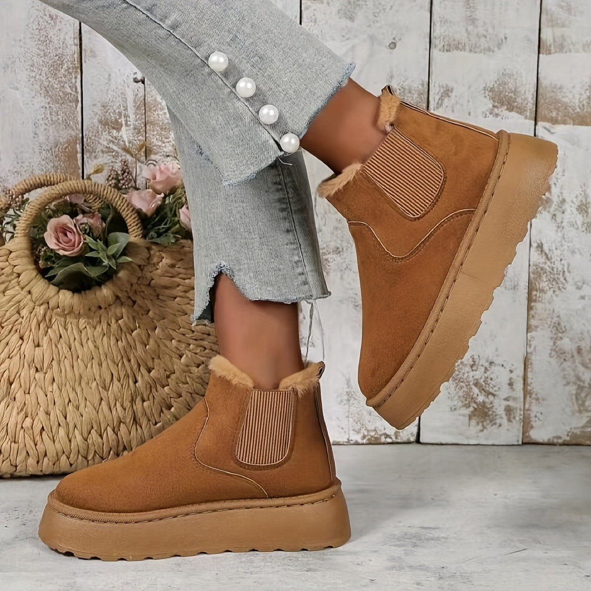 Leah – Modische Damen-Winterstiefel mit dicker Sohle