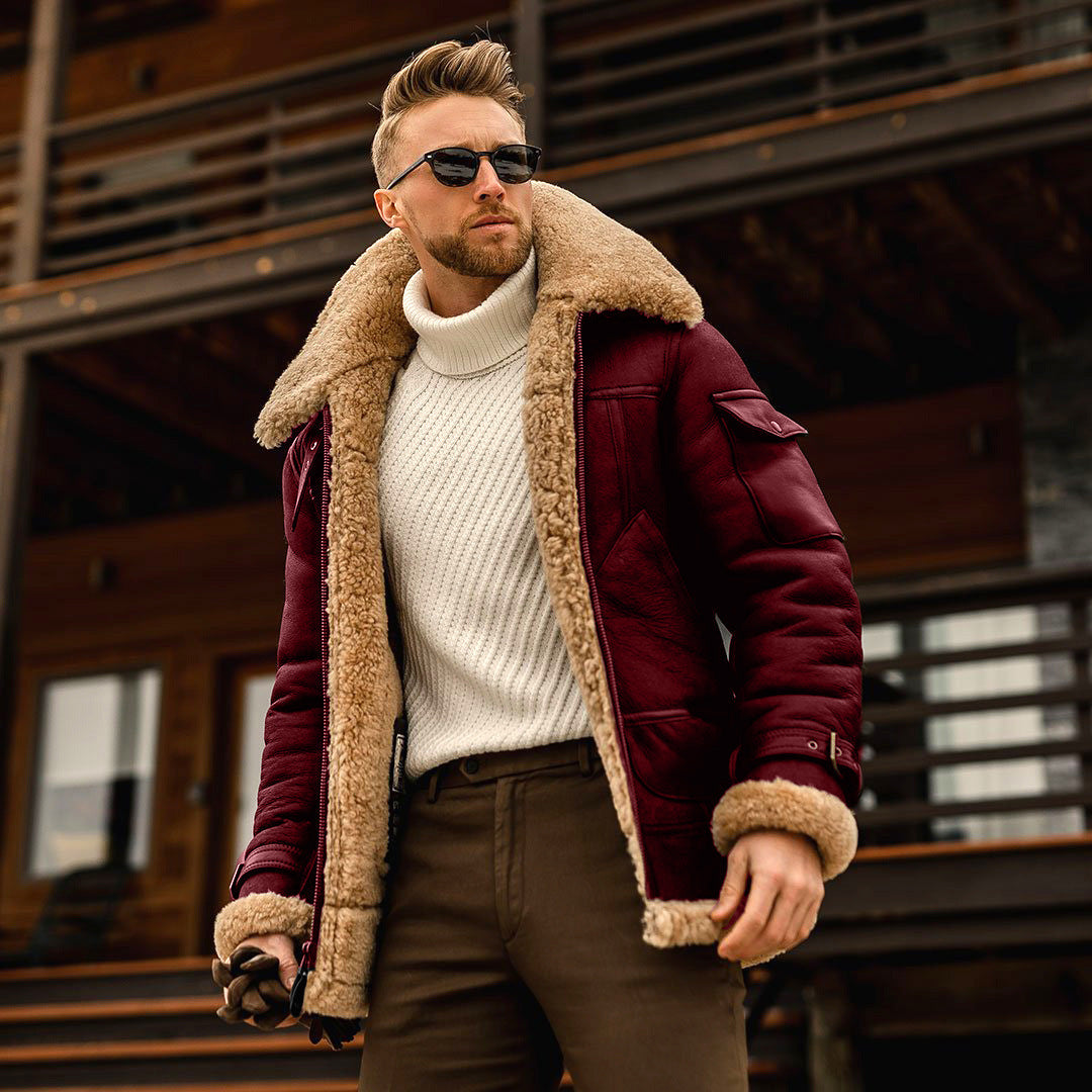 Rick – Militärische Herrenjacke mit Kunstfellkragen