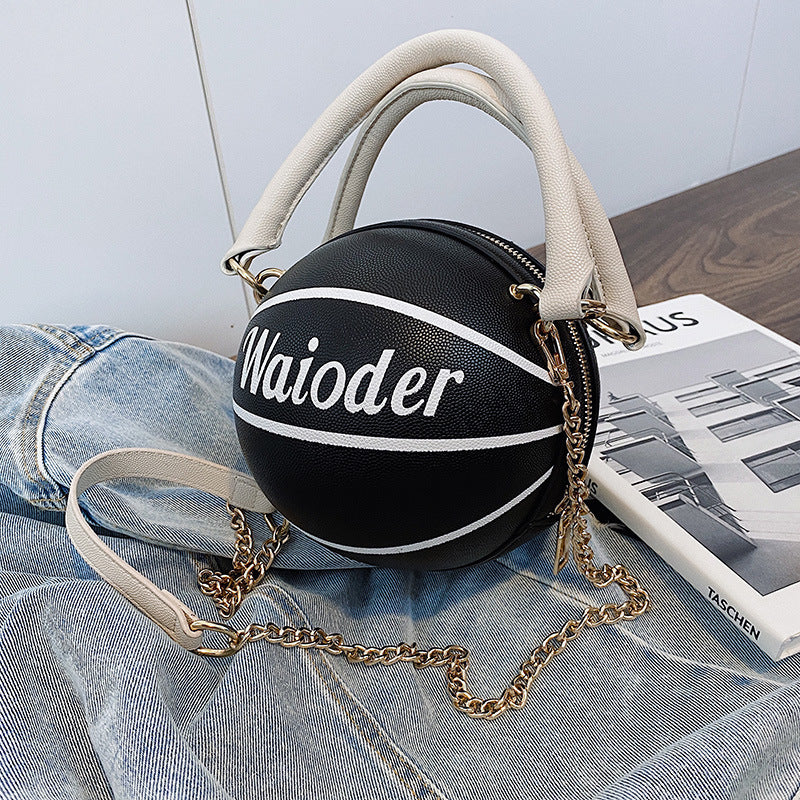 Louise – Basketballförmige Damenhandtasche mit Kette