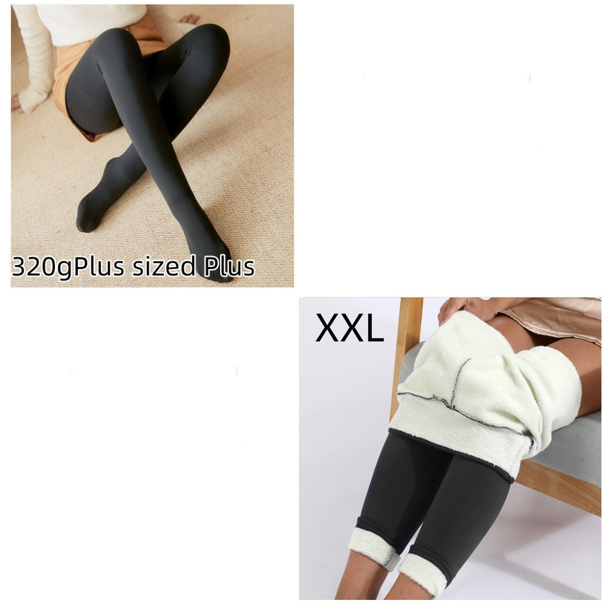 Natalie – Transparent Strumpfhose mit Fleece-Futter